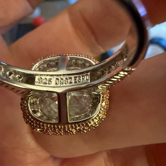 JOSEPH ESPOSITO ESPO STERLING SILVER ROSE AND CLEAR CZ COCKTAIL RING SIZE 10 - Picture 6 of 7